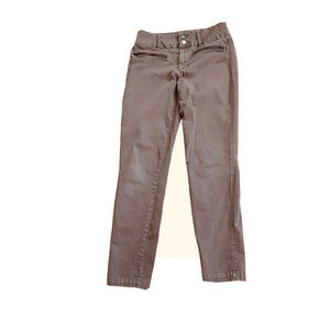 TINSEL Taupe Skinny Pants 27 Faux Zip Pockets Flat Front
